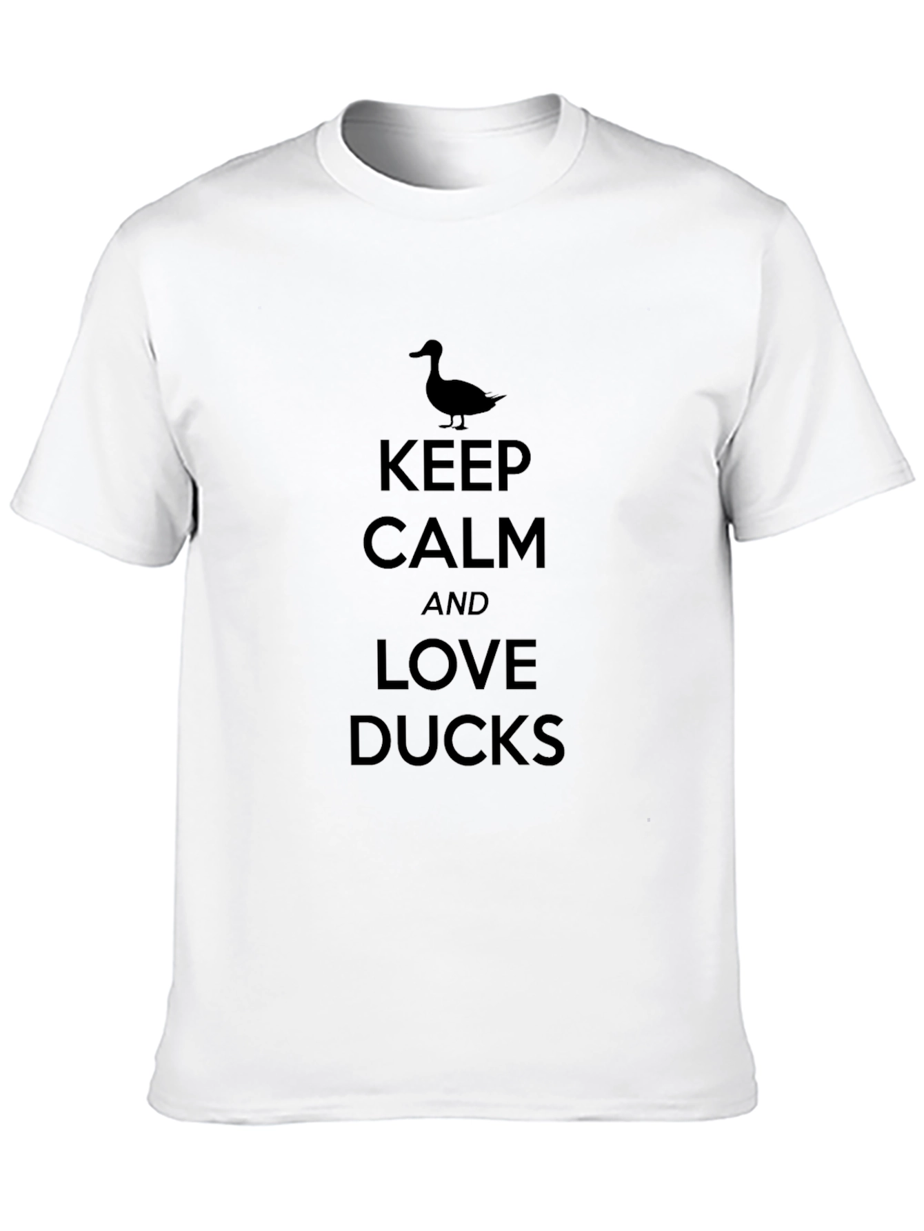 Keep Calm & Love Ducks Graphic Tee - Black