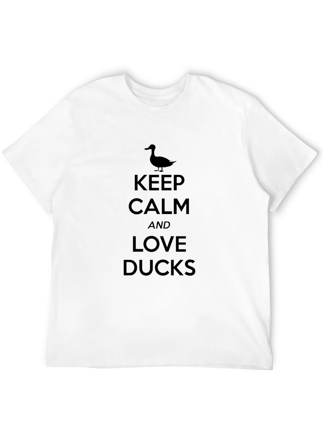 Keep Calm & Love Ducks Graphic Tee - Black