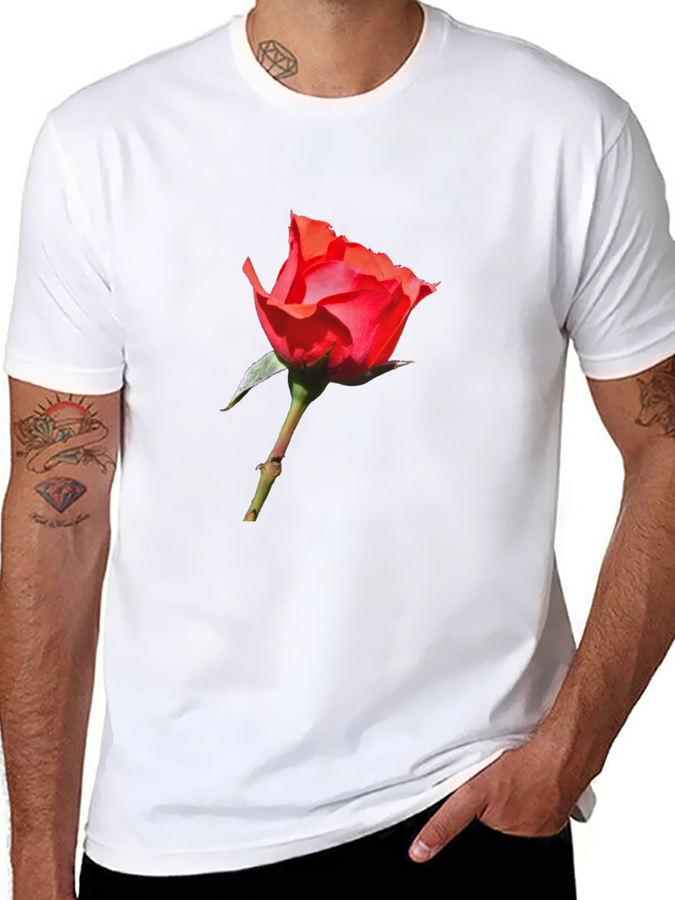 Red Rose Graphic T-Shirt - Classic Comfort