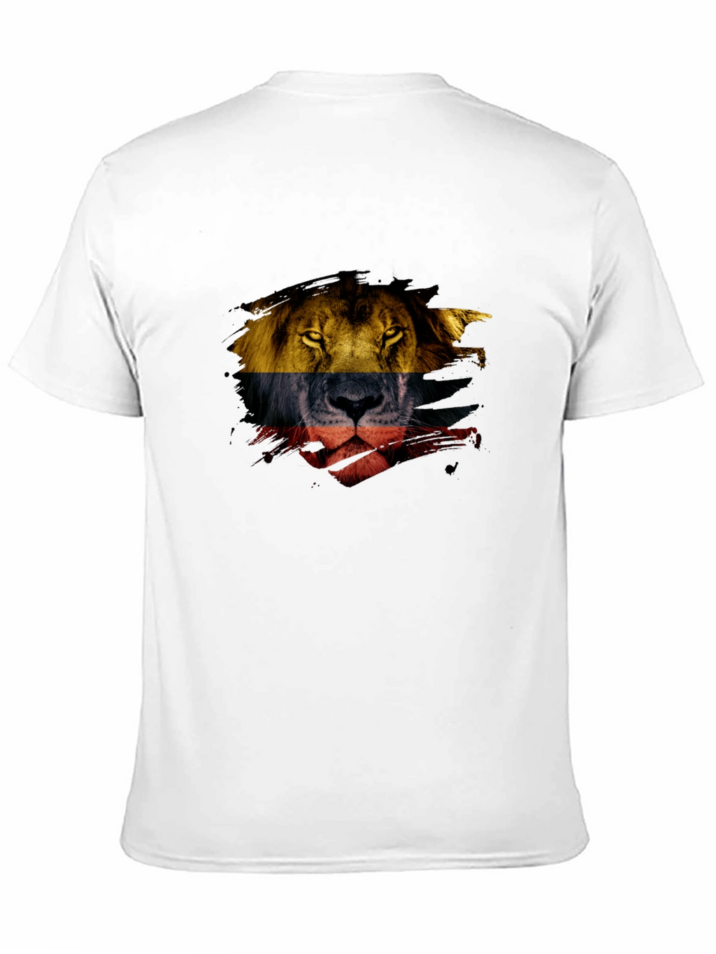 Lion Flag Graphic Print Mens Black T-Shirt