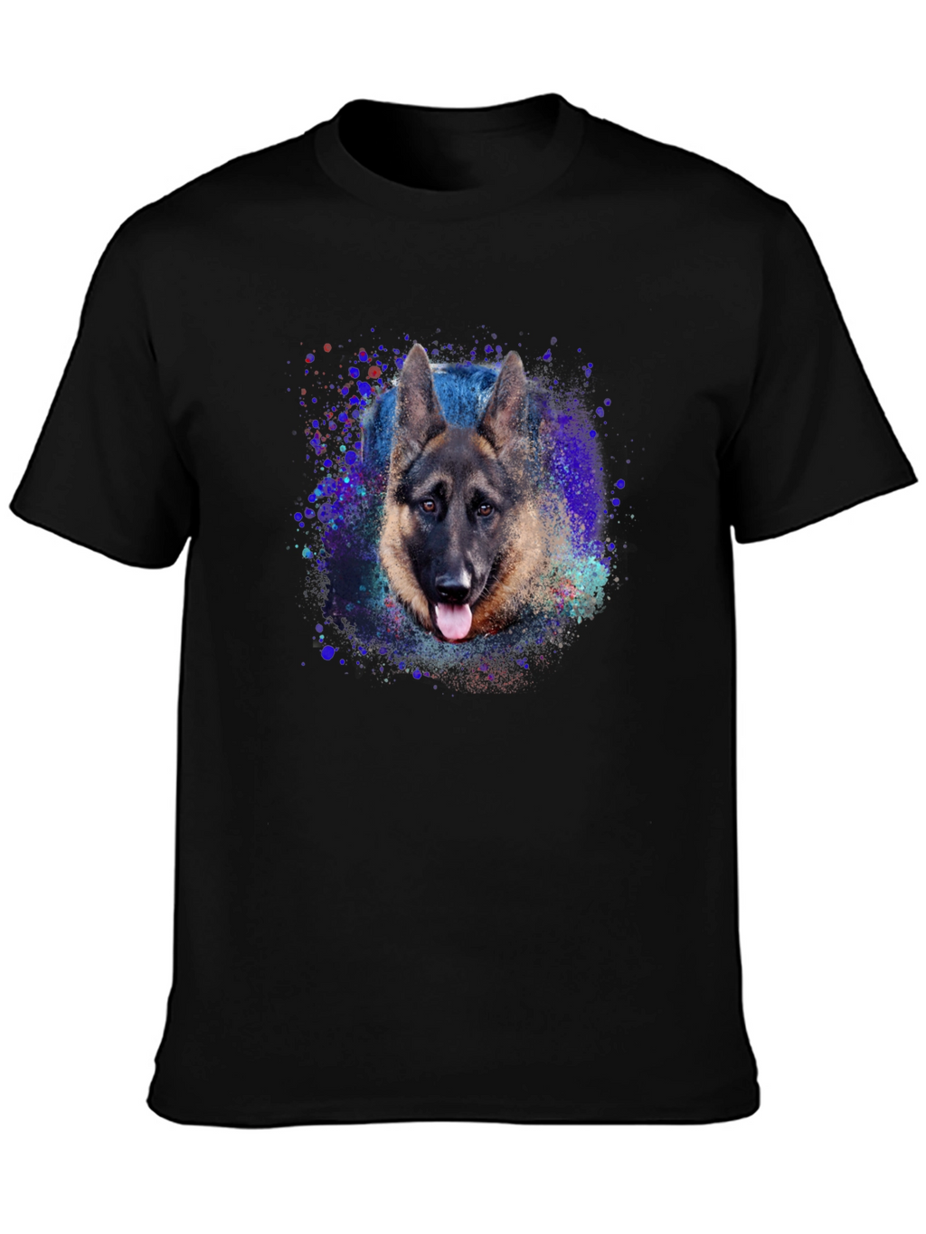 German Shepherd Graphic Tee - Black Cotton Blend