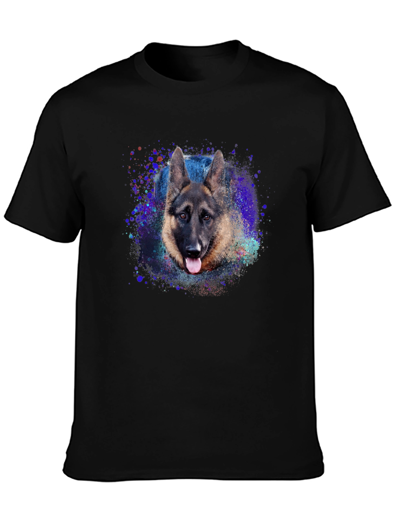 German Shepherd Graphic Tee - Black Cotton Blend