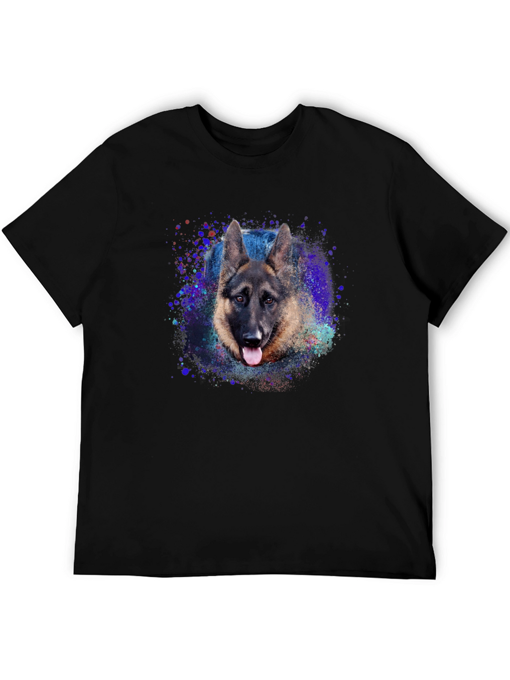 German Shepherd Graphic Tee - Black Cotton Blend