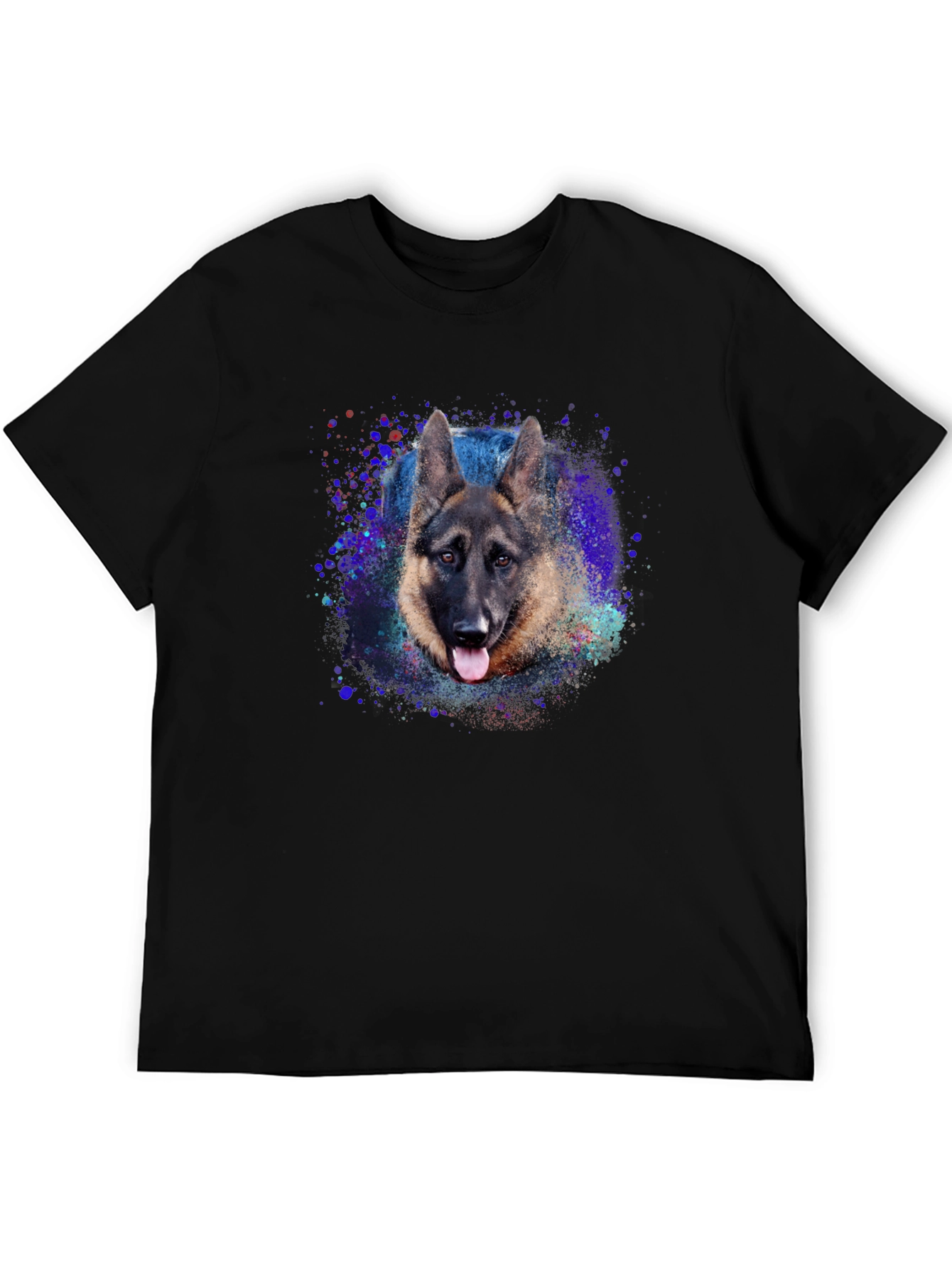 German Shepherd Graphic Tee - Black Cotton Blend