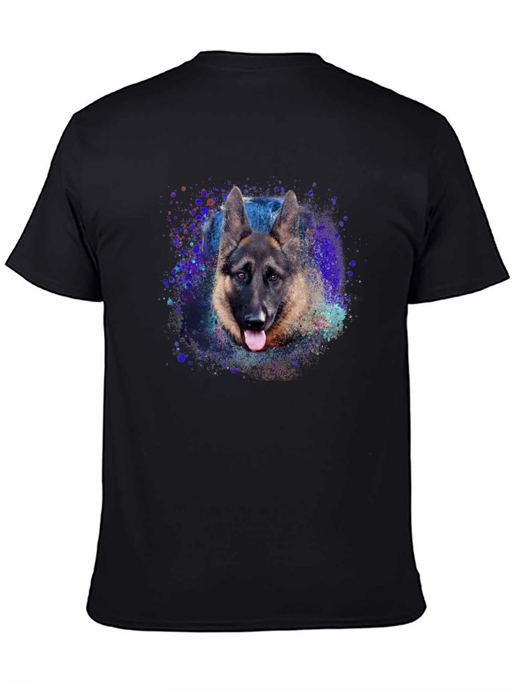German Shepherd Graphic Tee - Black Cotton Blend