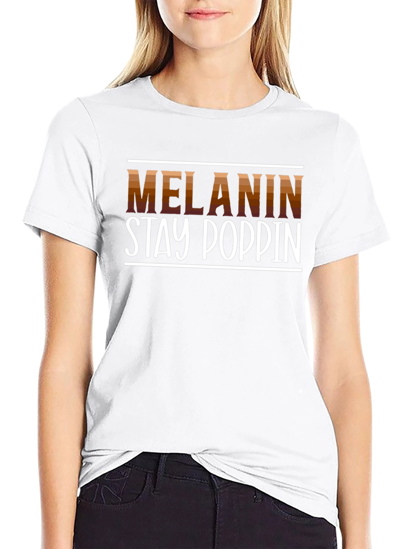 Melanin Stay Poppin Graphic Tee - Black