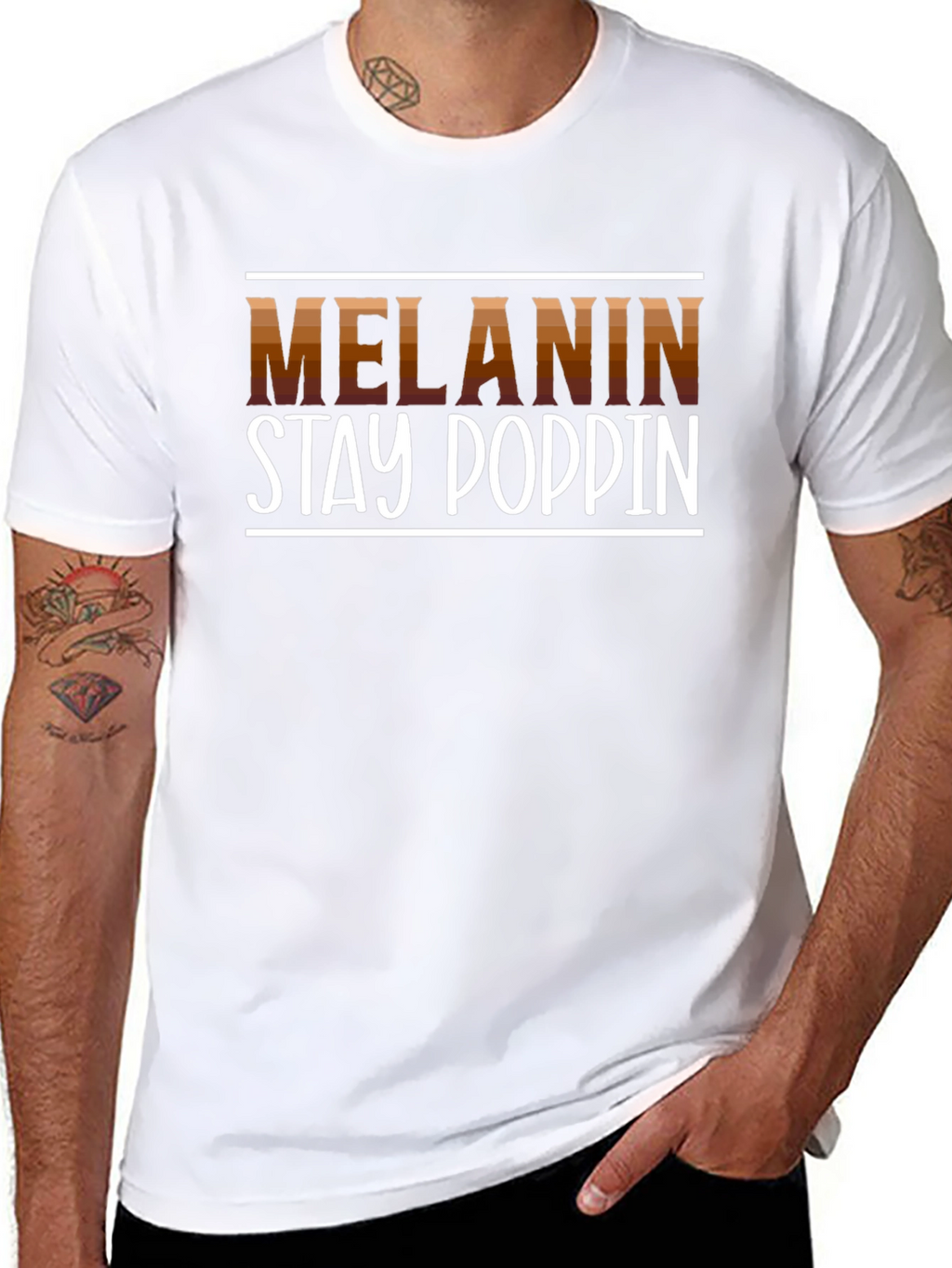 Melanin Stay Poppin Graphic Tee - Black