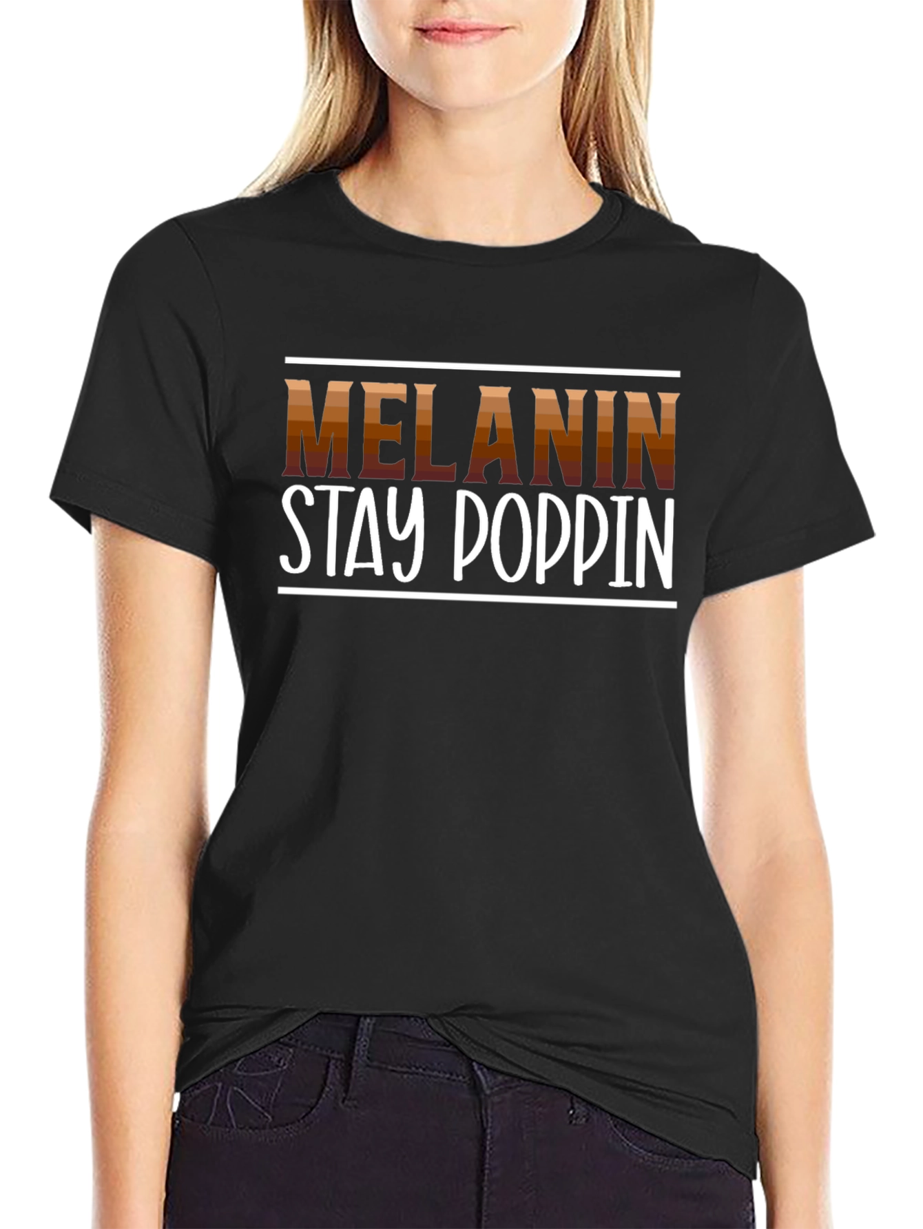 Melanin Stay Poppin Graphic Tee - Black