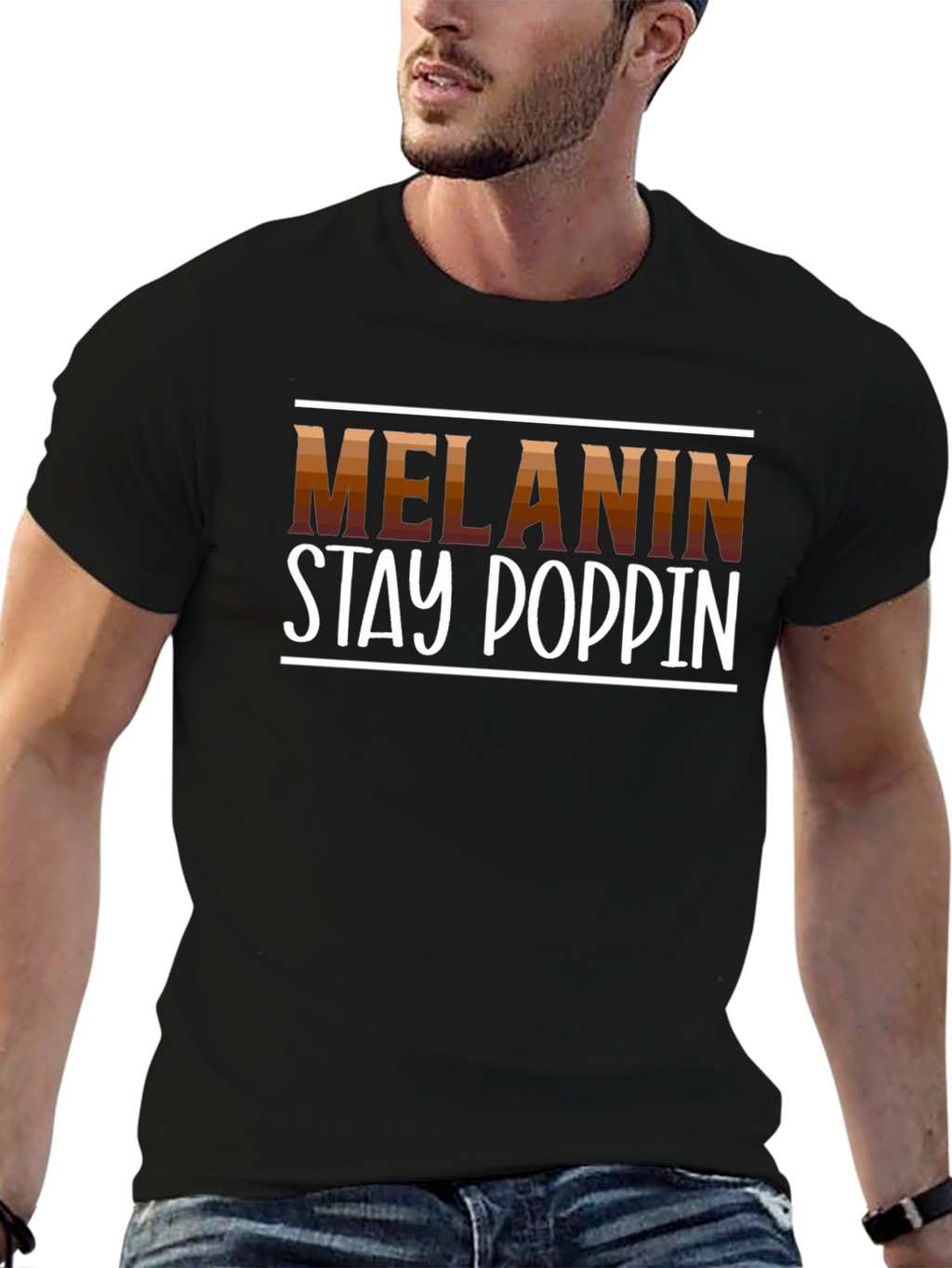 Melanin Stay Poppin Graphic Tee - Black