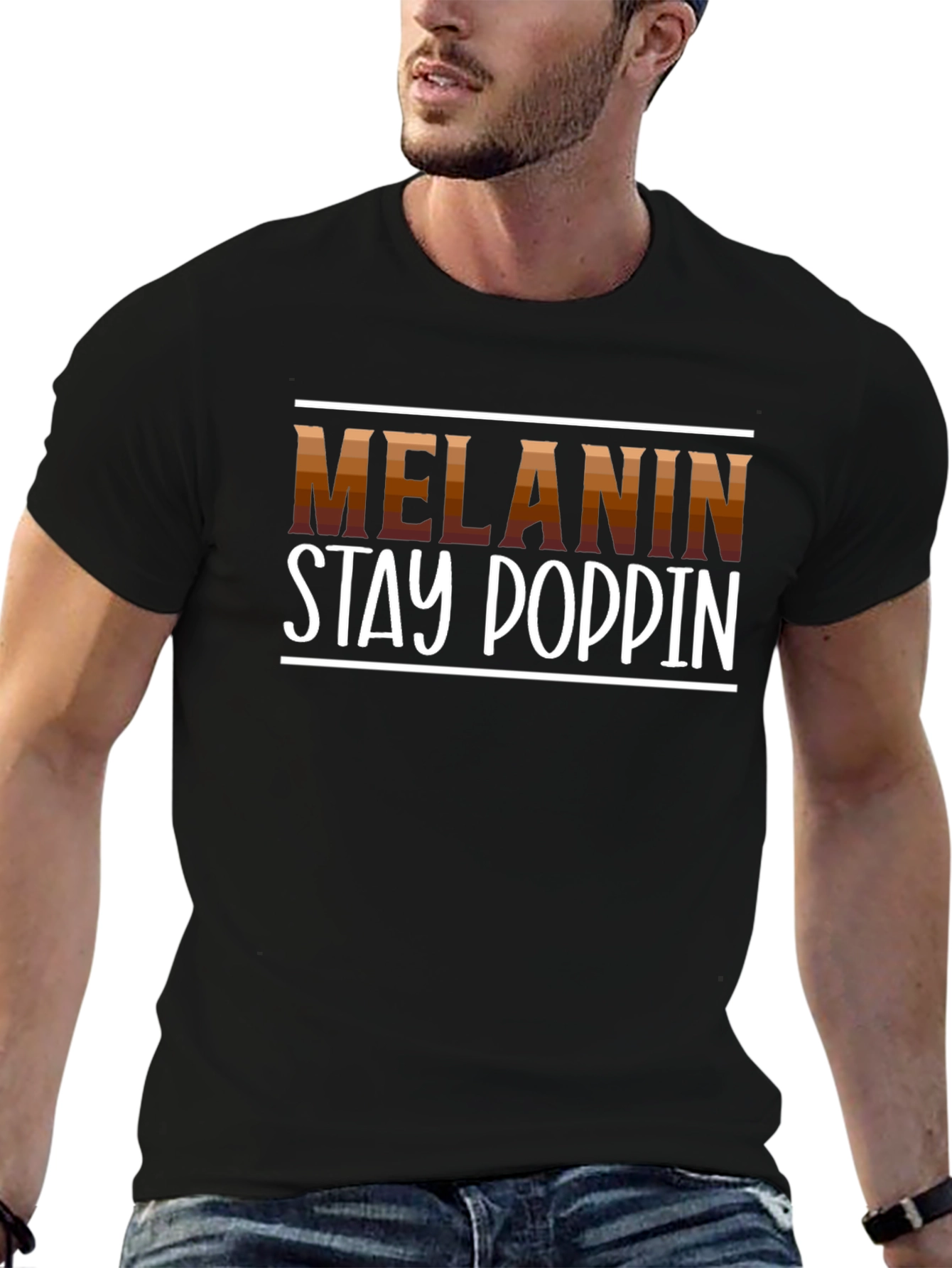 Melanin Stay Poppin Graphic Tee - Black