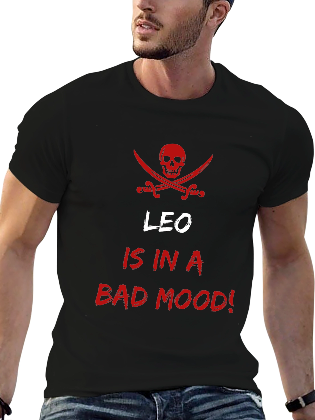 Leo Bad Mood Black T-Shirt