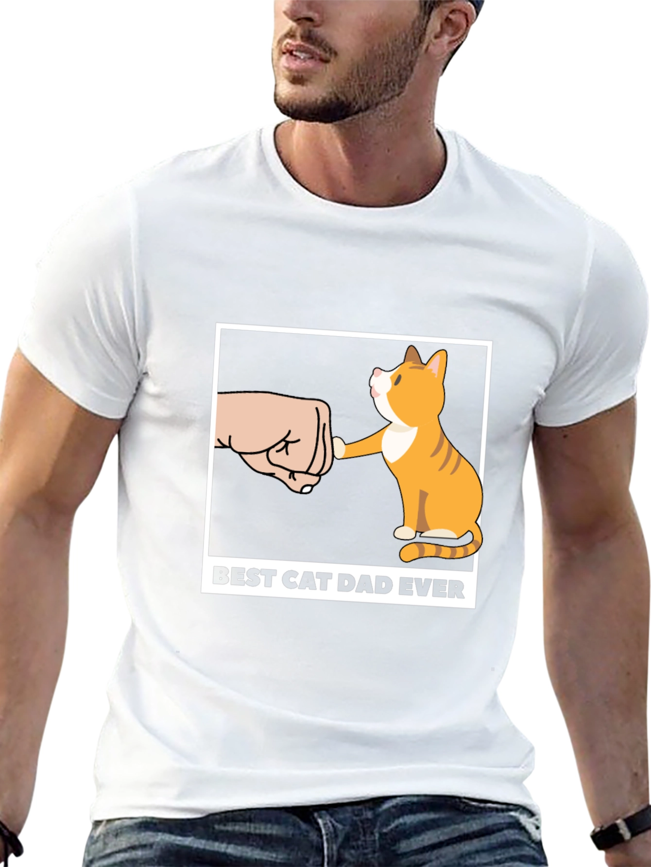 Best Cat Dad Ever T-Shirt Novelty Cat Lover Tee