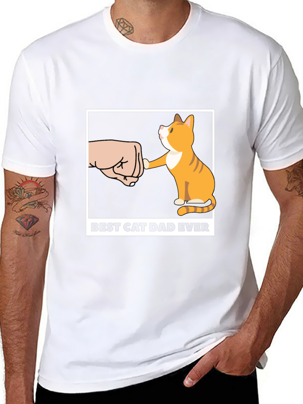 Best Cat Dad Ever T-Shirt Novelty Cat Lover Tee