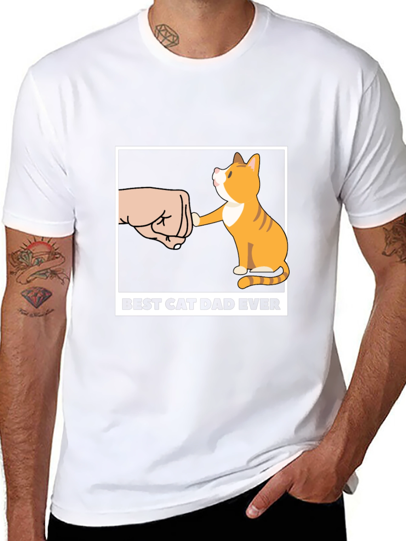 Best Cat Dad Ever T-Shirt Novelty Cat Lover Tee