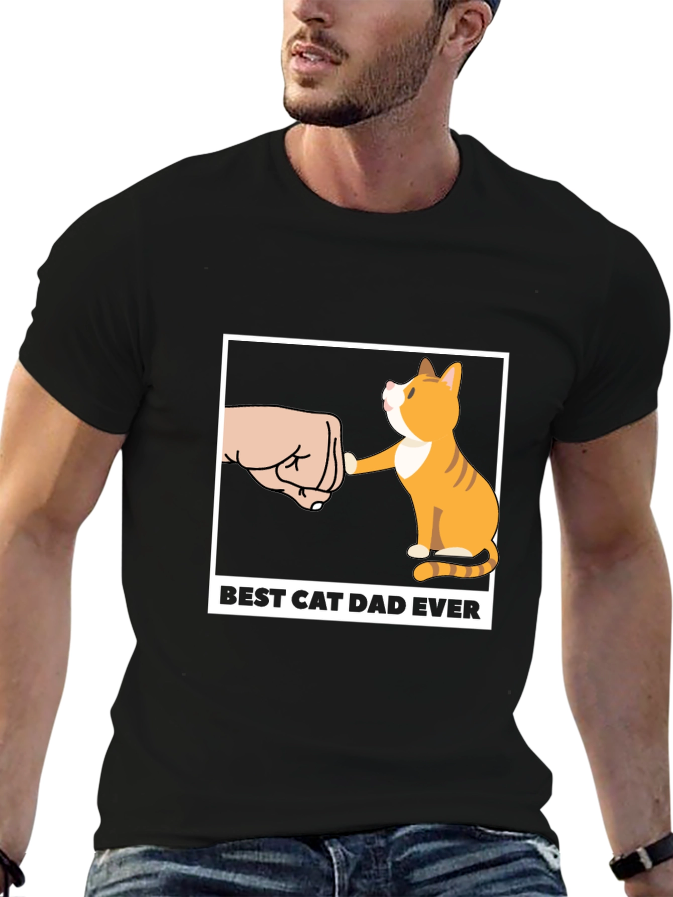 Best Cat Dad Ever T-Shirt Novelty Cat Lover Tee