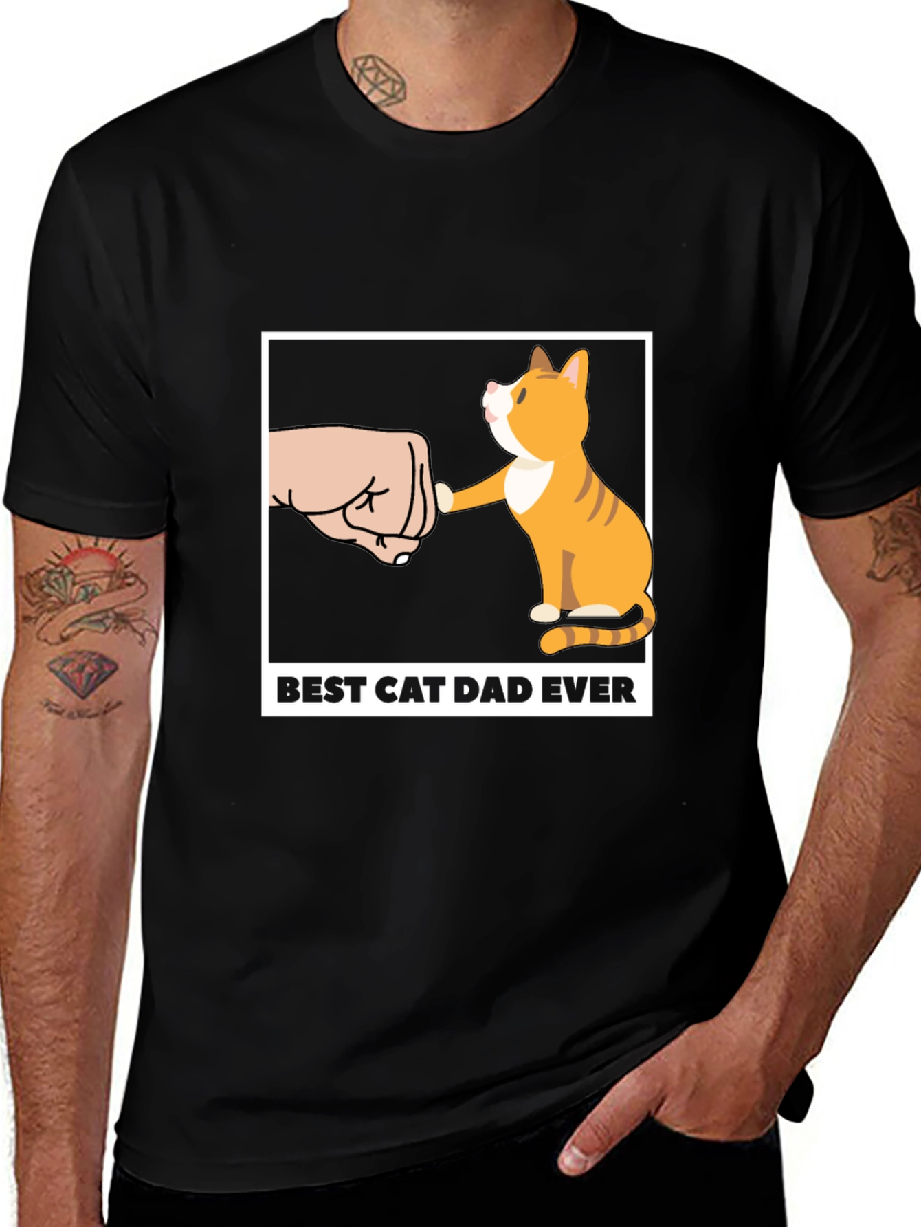 Best Cat Dad Ever T-Shirt Novelty Cat Lover Tee