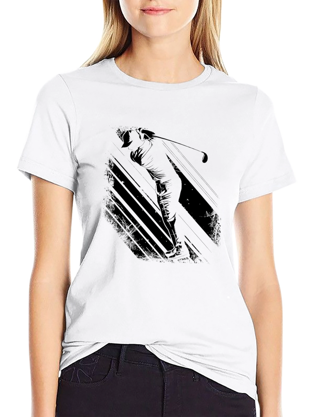 Golf Silhouette Black Graphic Tee