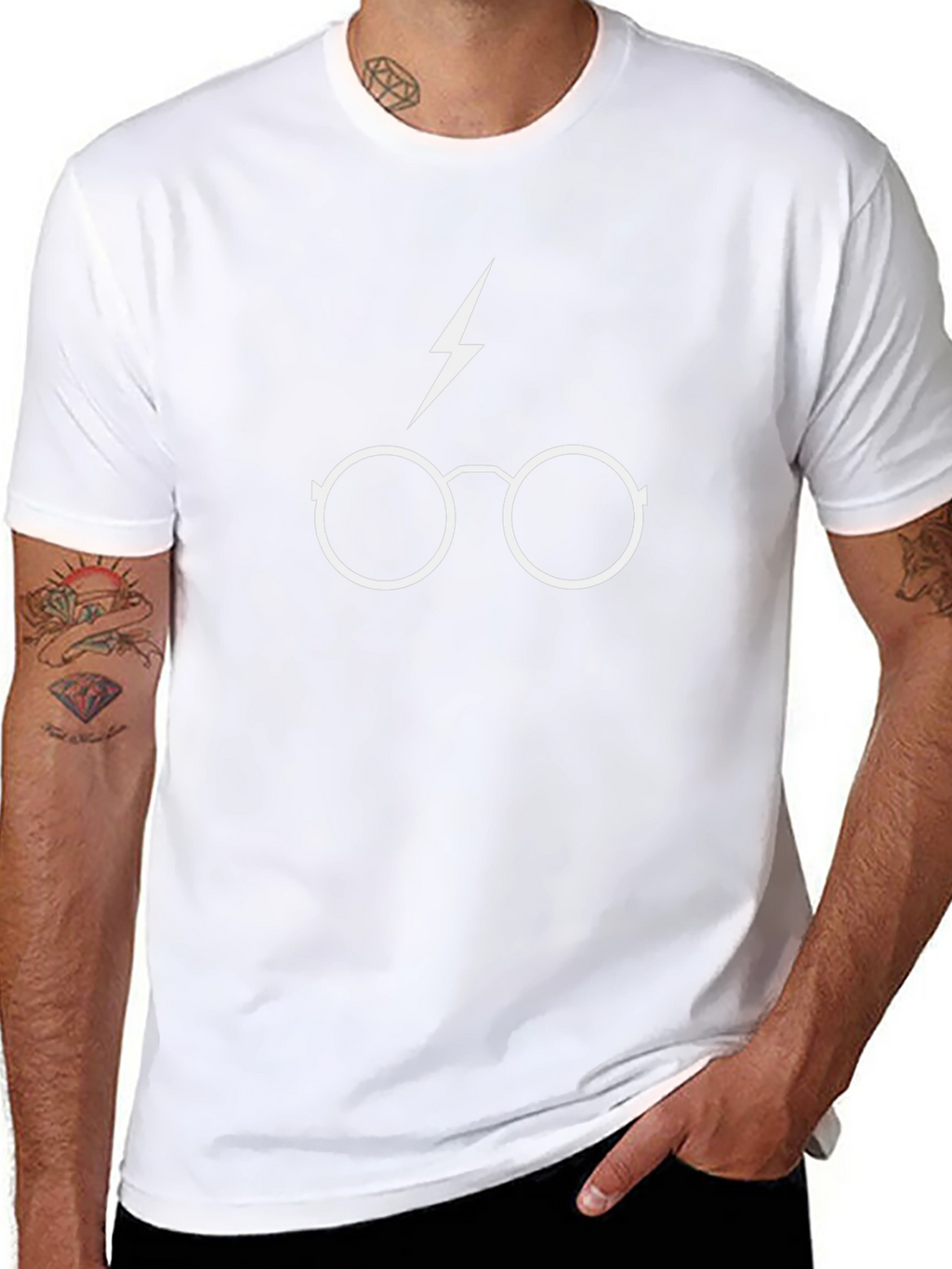 Harry Potter Glasses T-Shirt - Lightning Bolt Black Tee