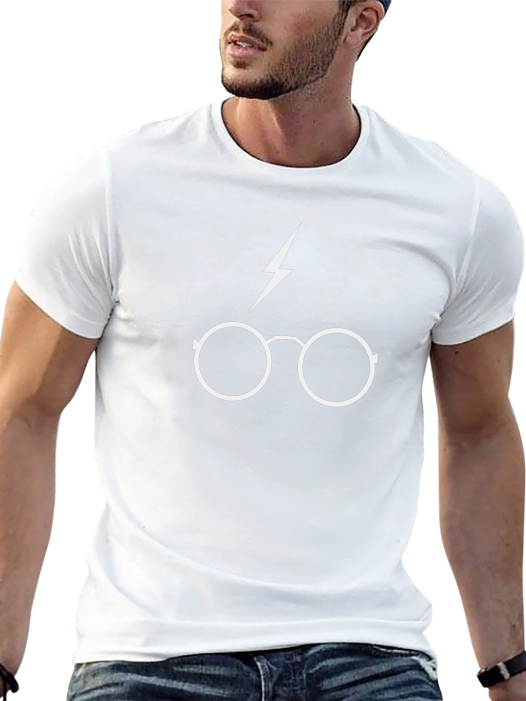 Harry Potter Glasses T-Shirt - Lightning Bolt Black Tee