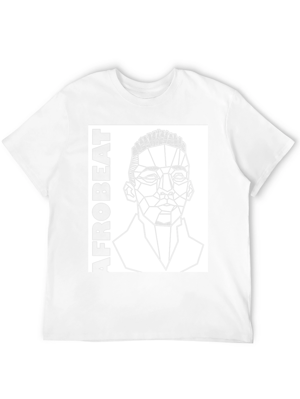 Afrobeat Geometric Portrait Black T-Shirt