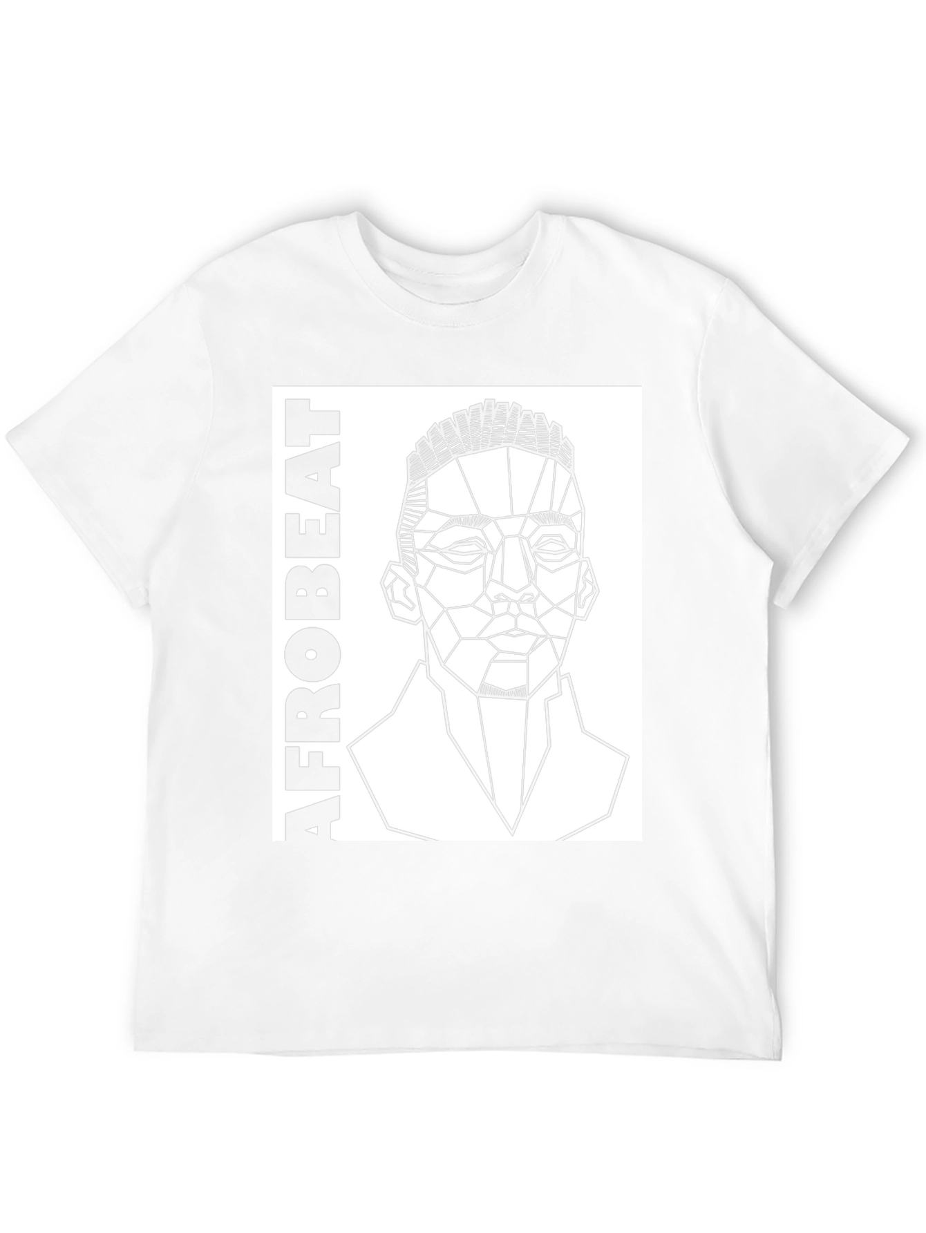 Afrobeat Geometric Portrait Black T-Shirt
