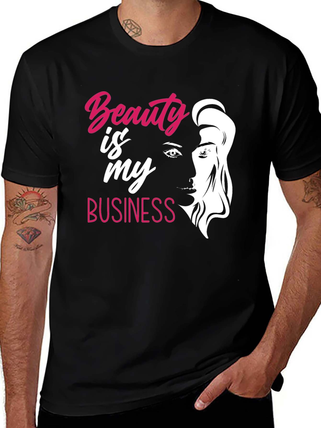 Beauty Is My Business Graphic T-Shirt - Black
