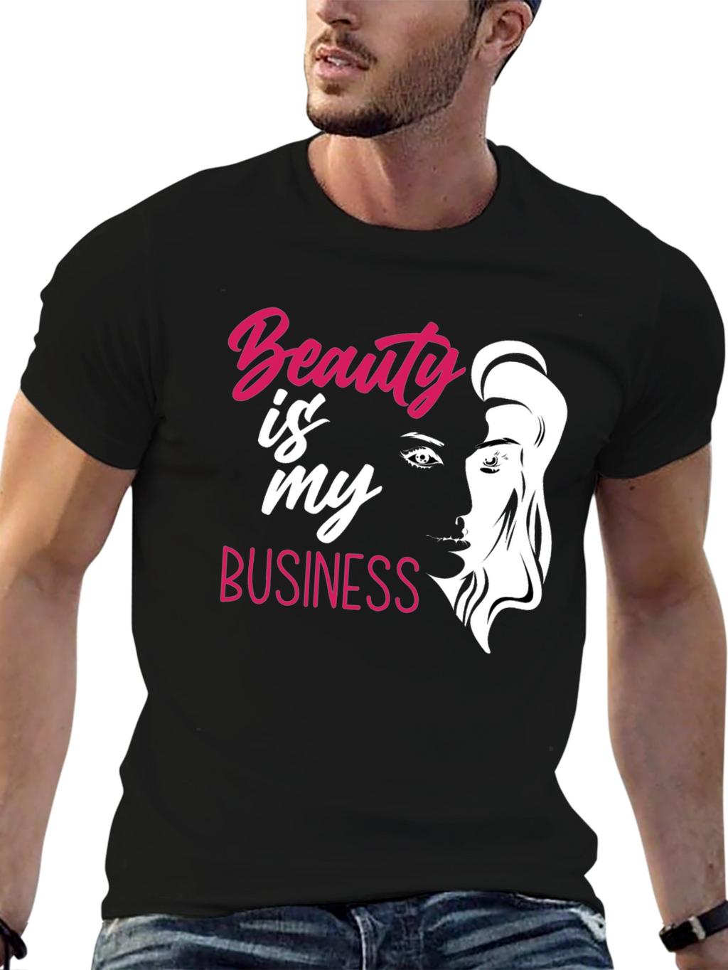 Beauty Is My Business Graphic T-Shirt - Black