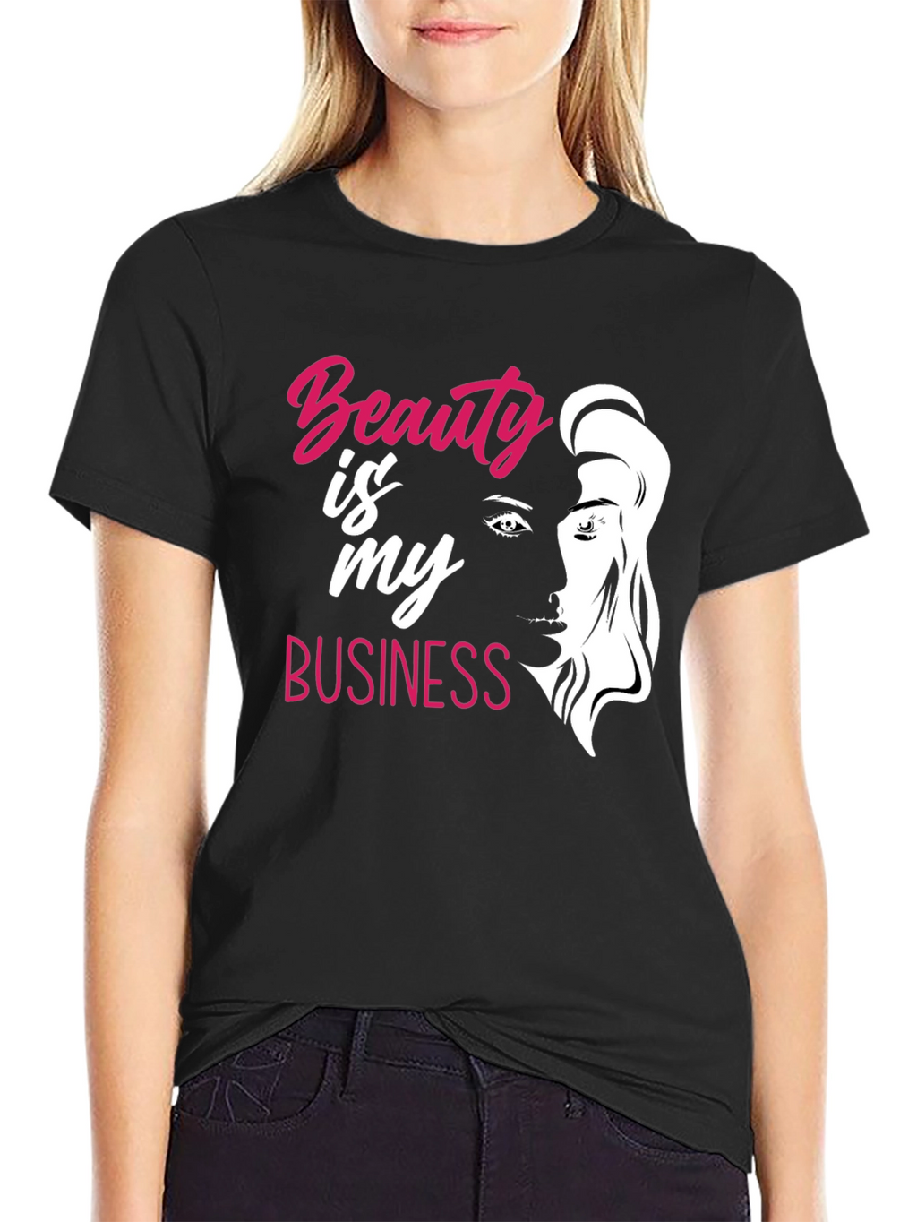 Beauty Is My Business Graphic T-Shirt - Black