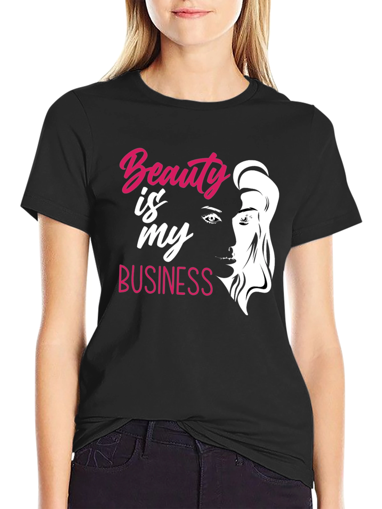 Beauty Is My Business Graphic T-Shirt - Black