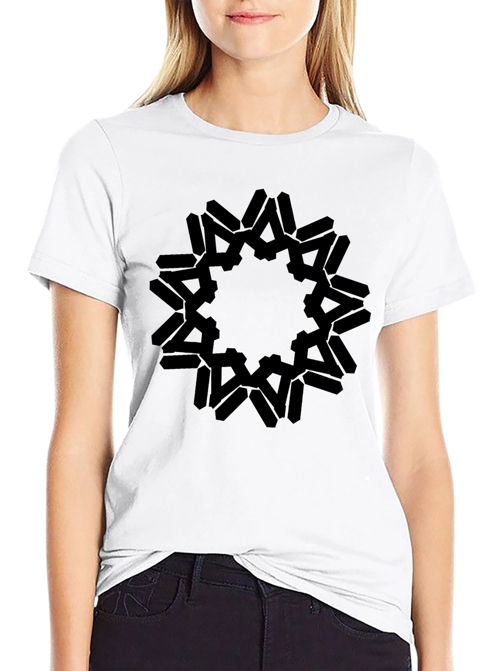 Abstract Black Graphic Tee - Stylish Casual Wear