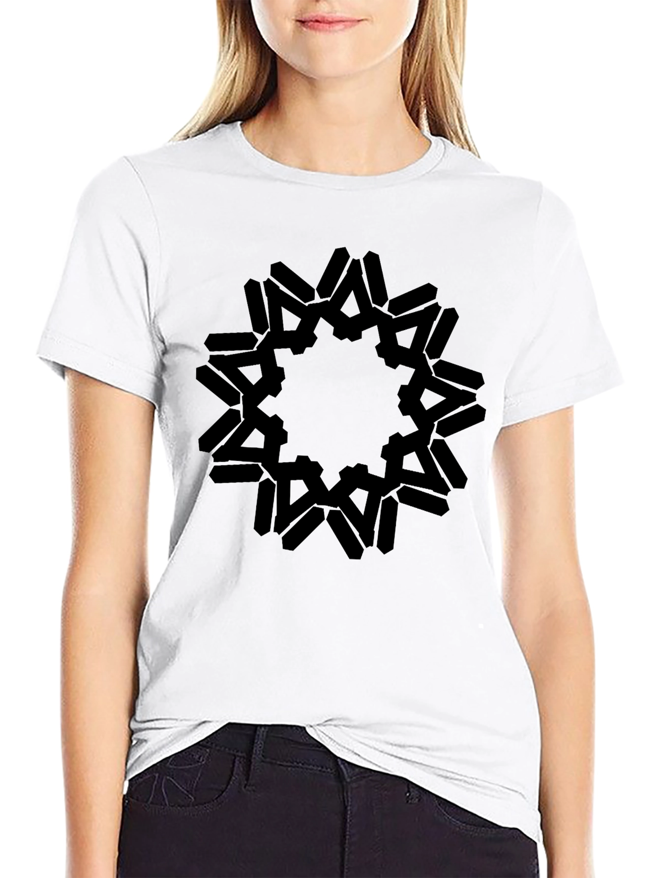 Abstract Black Graphic Tee - Stylish Casual Wear