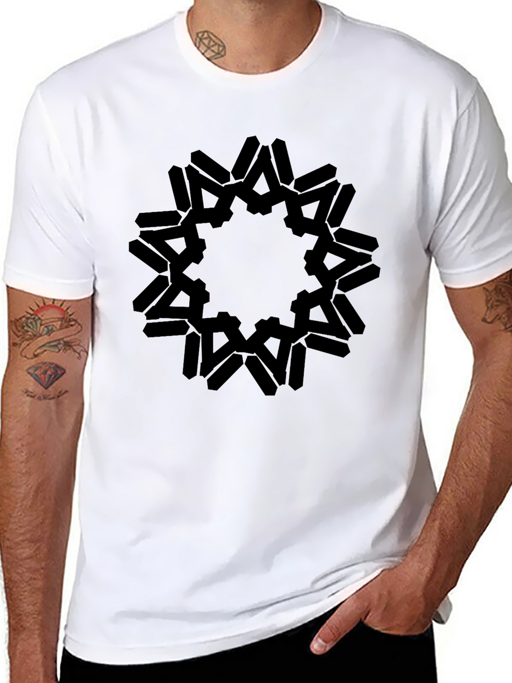 Abstract Black Graphic Tee - Stylish Casual Wear