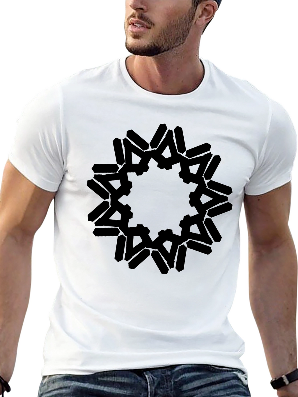 Abstract Black Graphic Tee - Stylish Casual Wear