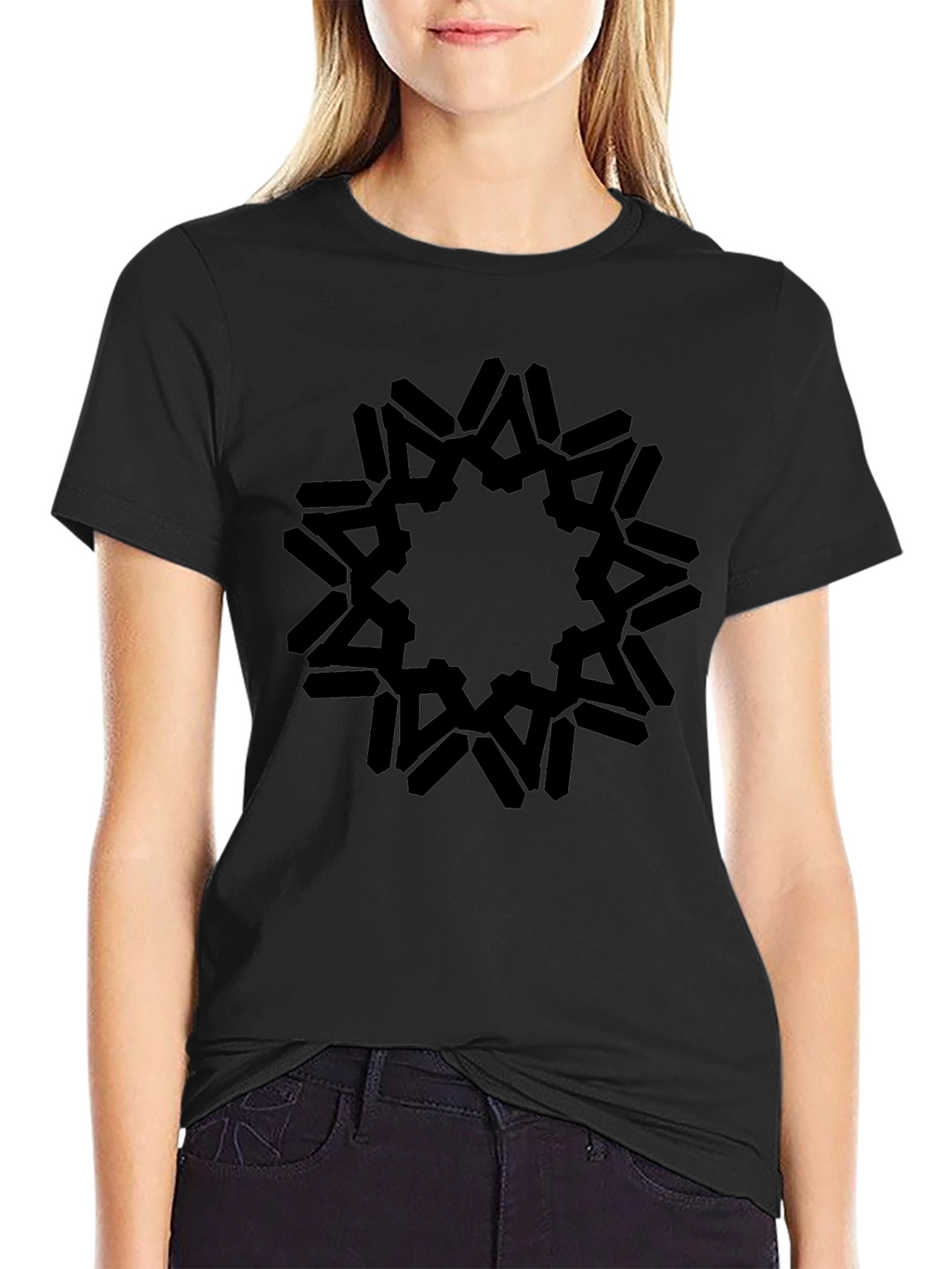 Abstract Black Graphic Tee - Stylish Casual Wear