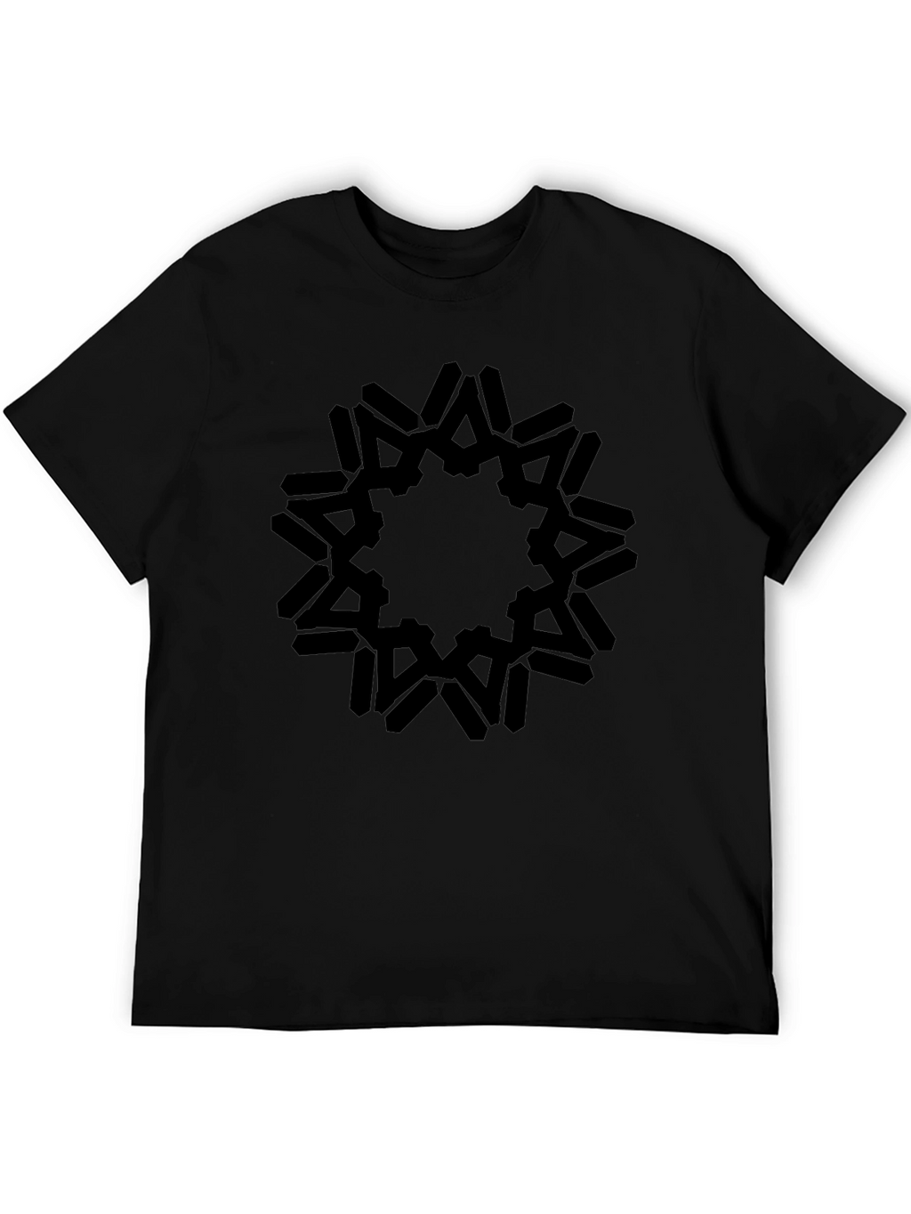 Abstract Black Graphic Tee - Stylish Casual Wear