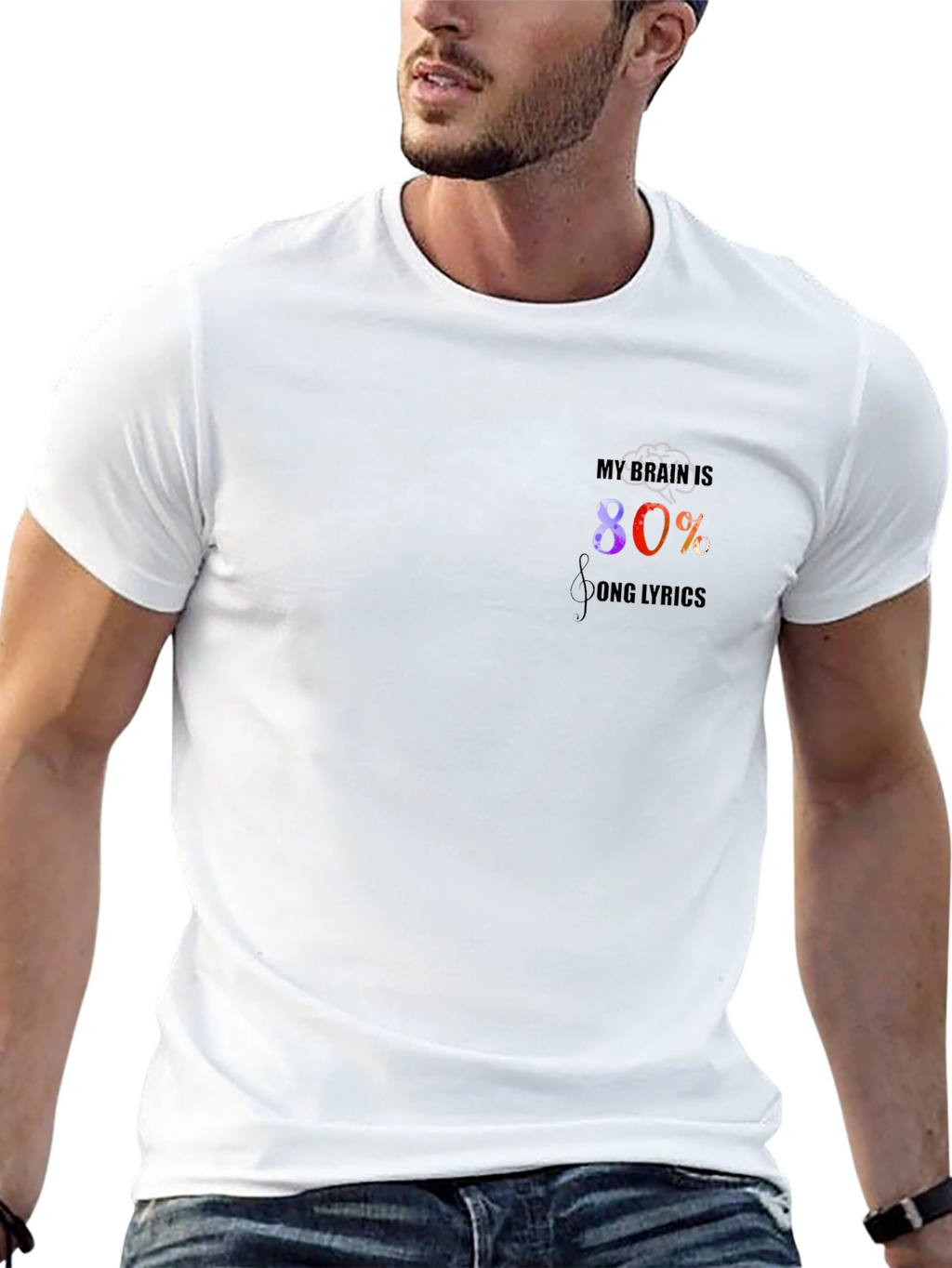 80% Song Lyrics Black Graphic Tee