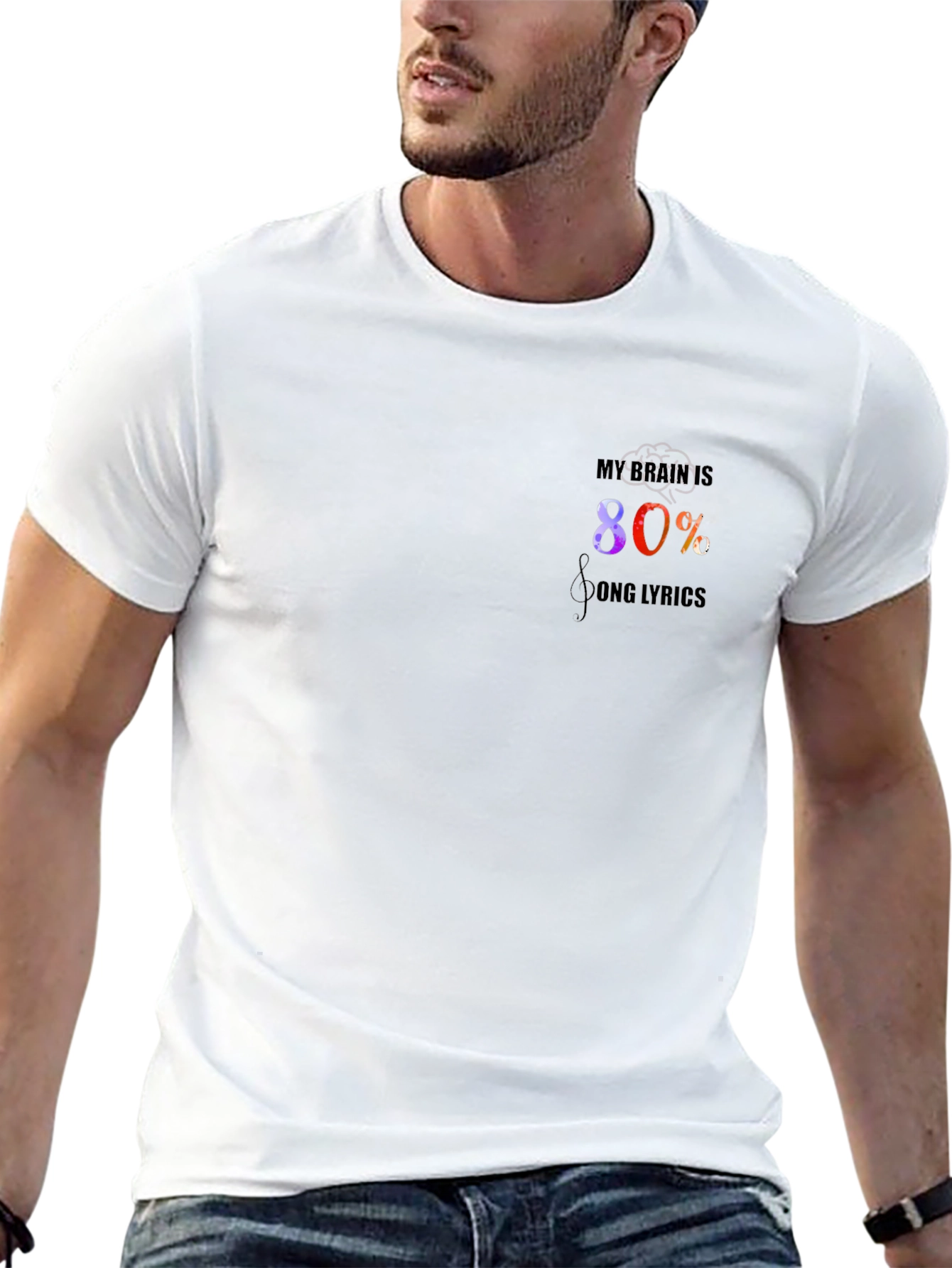 80% Song Lyrics Black Graphic Tee
