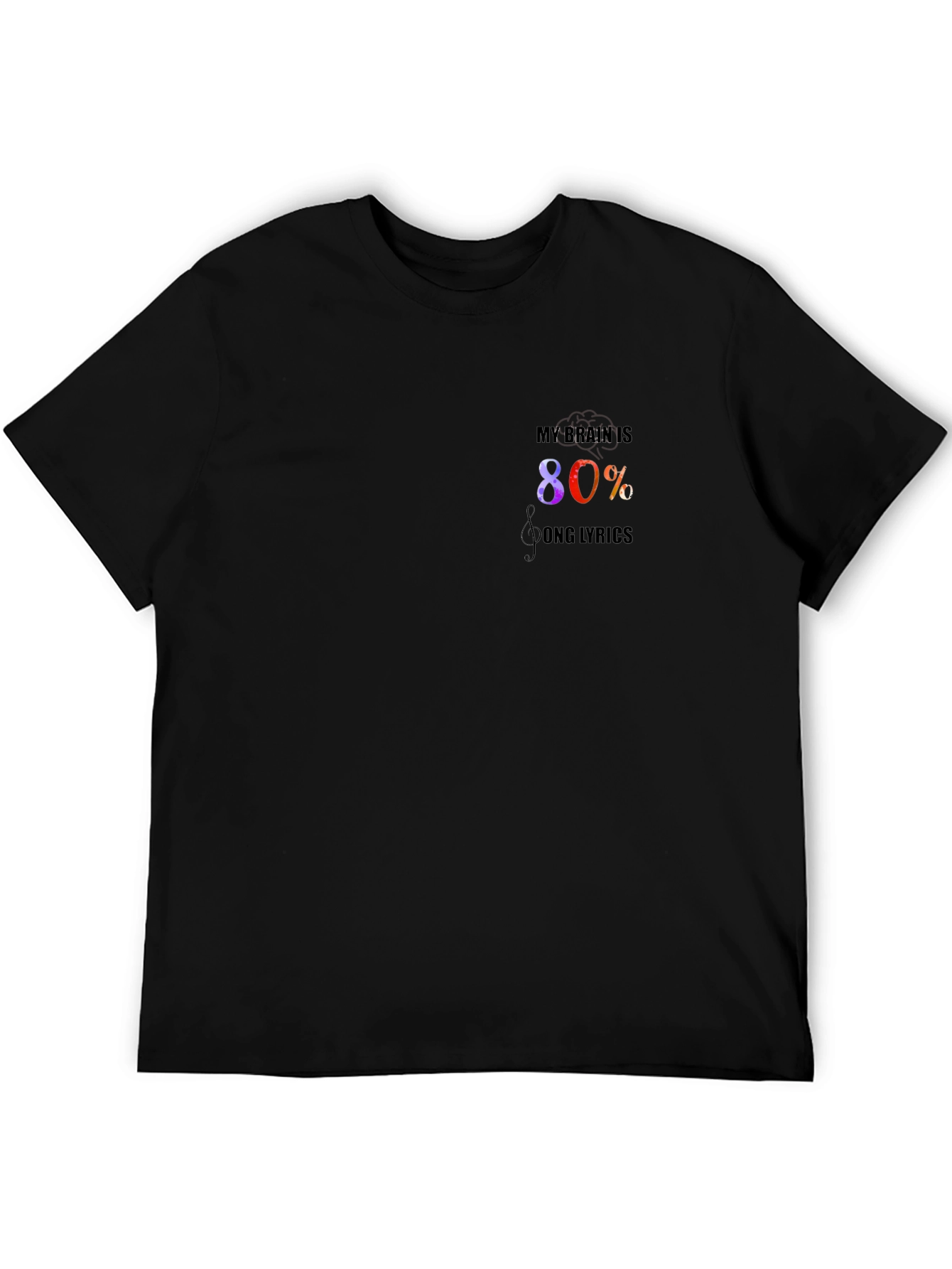 80% Song Lyrics Black Graphic Tee