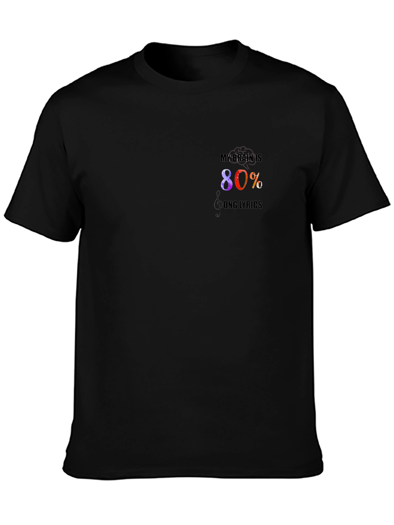 80% Song Lyrics Black Graphic Tee