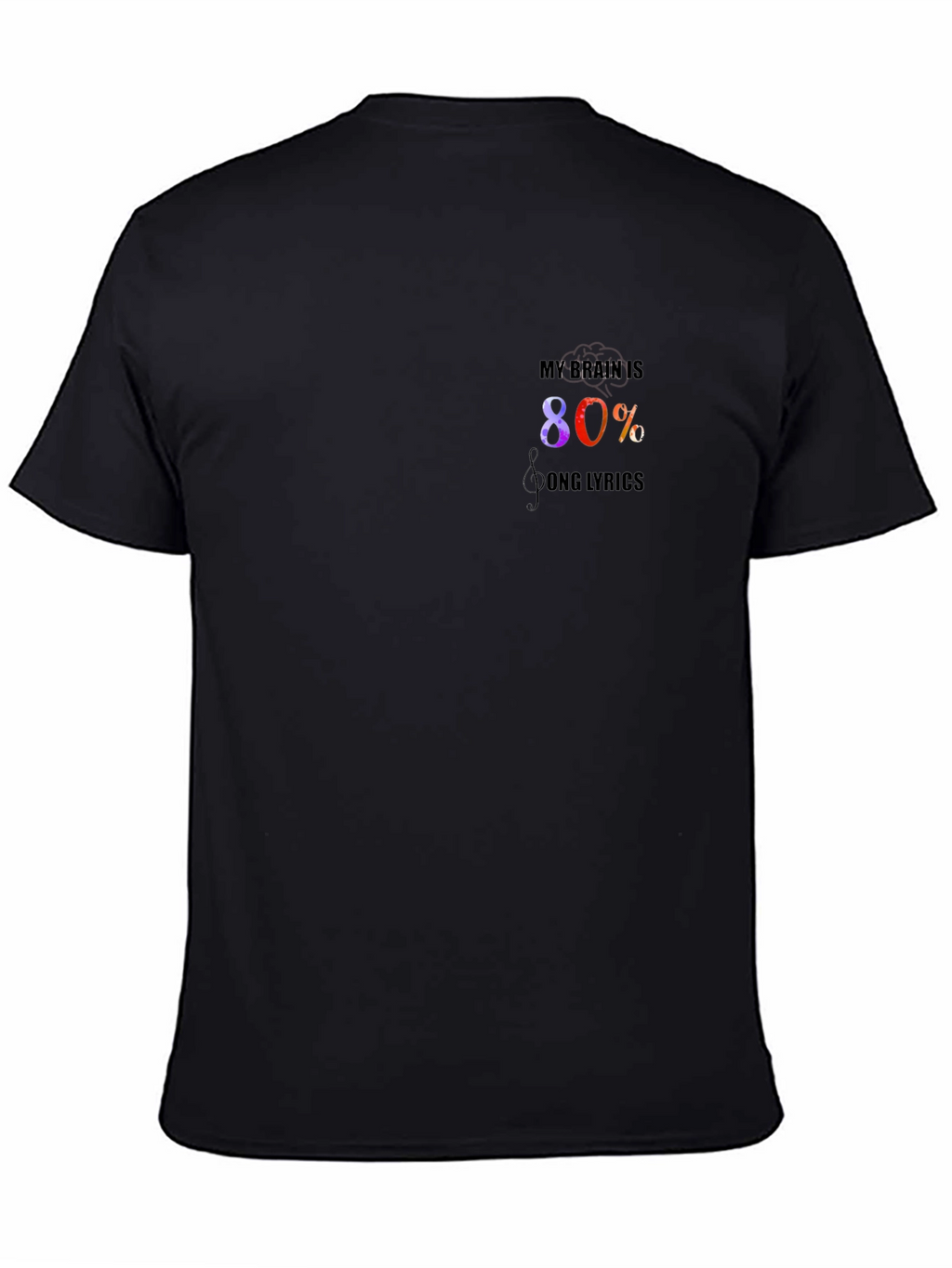 80% Song Lyrics Black Graphic Tee