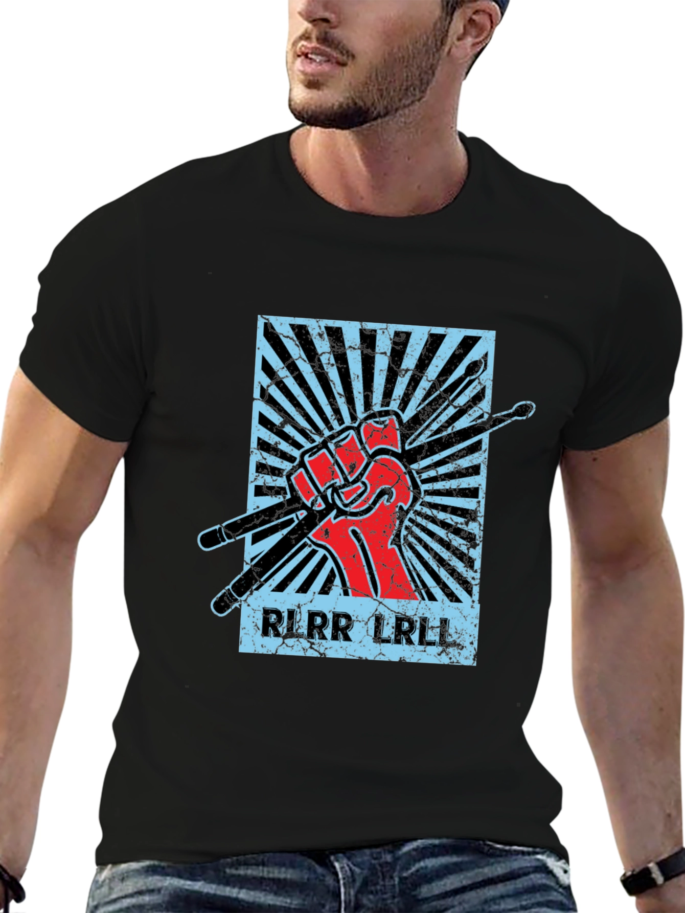 Drummers Rhythm Black T-Shirt