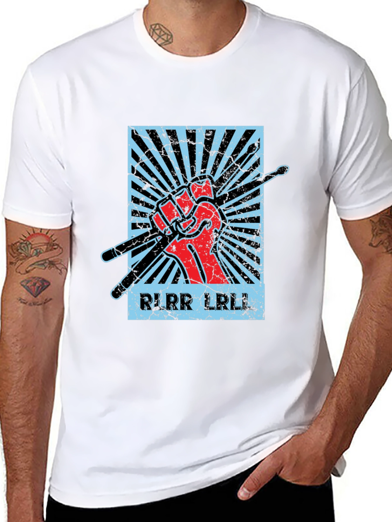 Drummers Rhythm Black T-Shirt