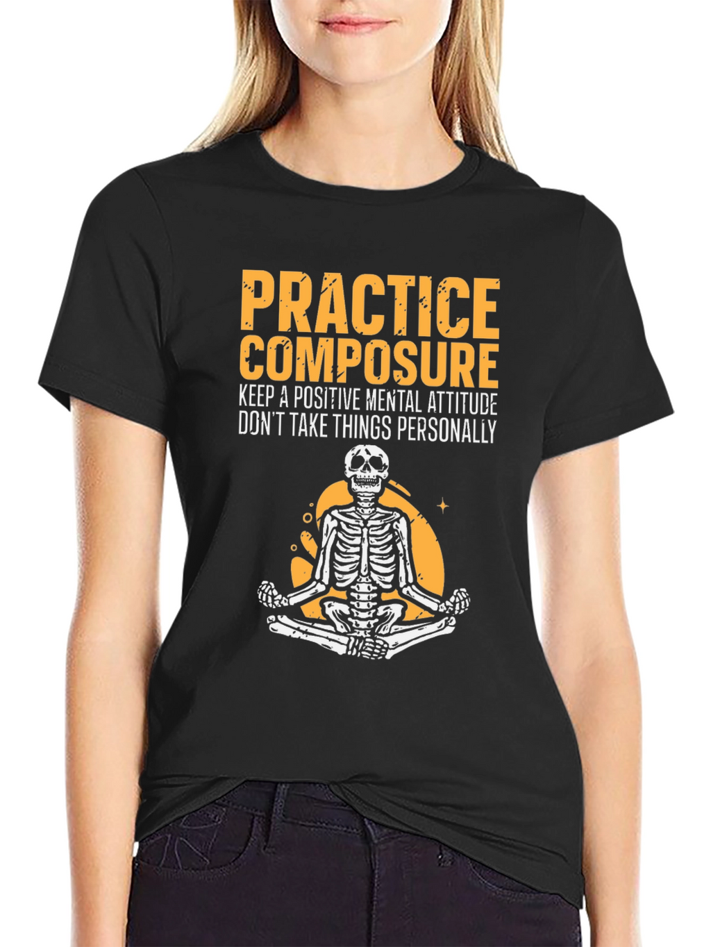 Zen Skeleton Tee - Practice Composure Mental Attitude