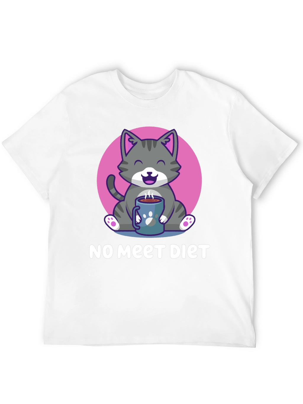 Cute Cat Lover T-Shirt: No Meet Diet