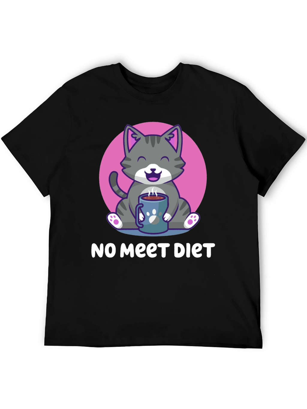 Cute Cat Lover T-Shirt: No Meet Diet