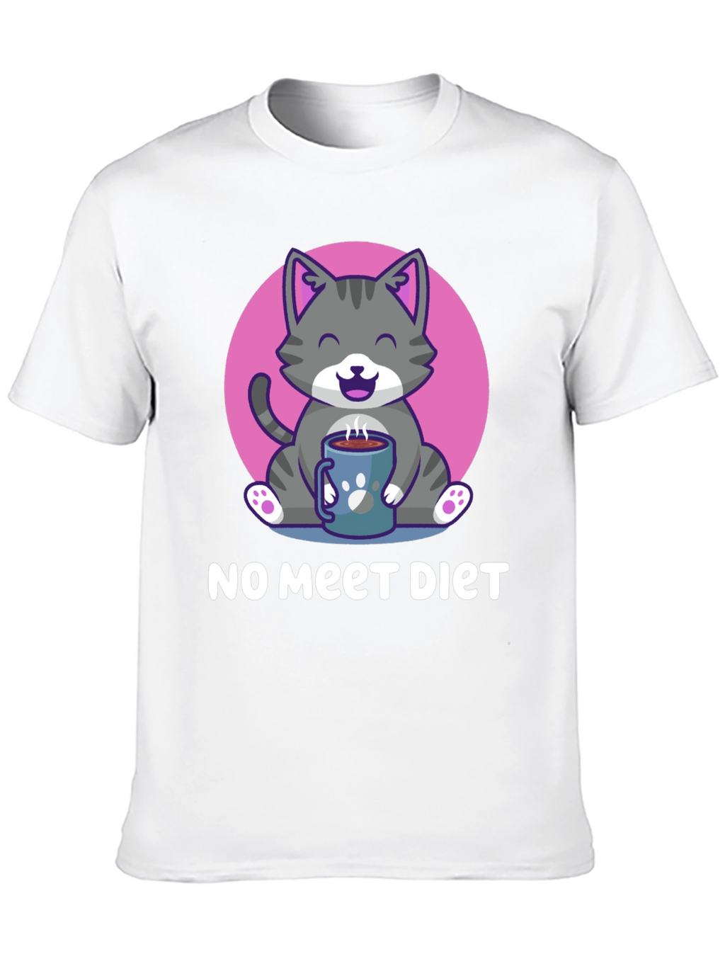 Cute Cat Lover T-Shirt: No Meet Diet