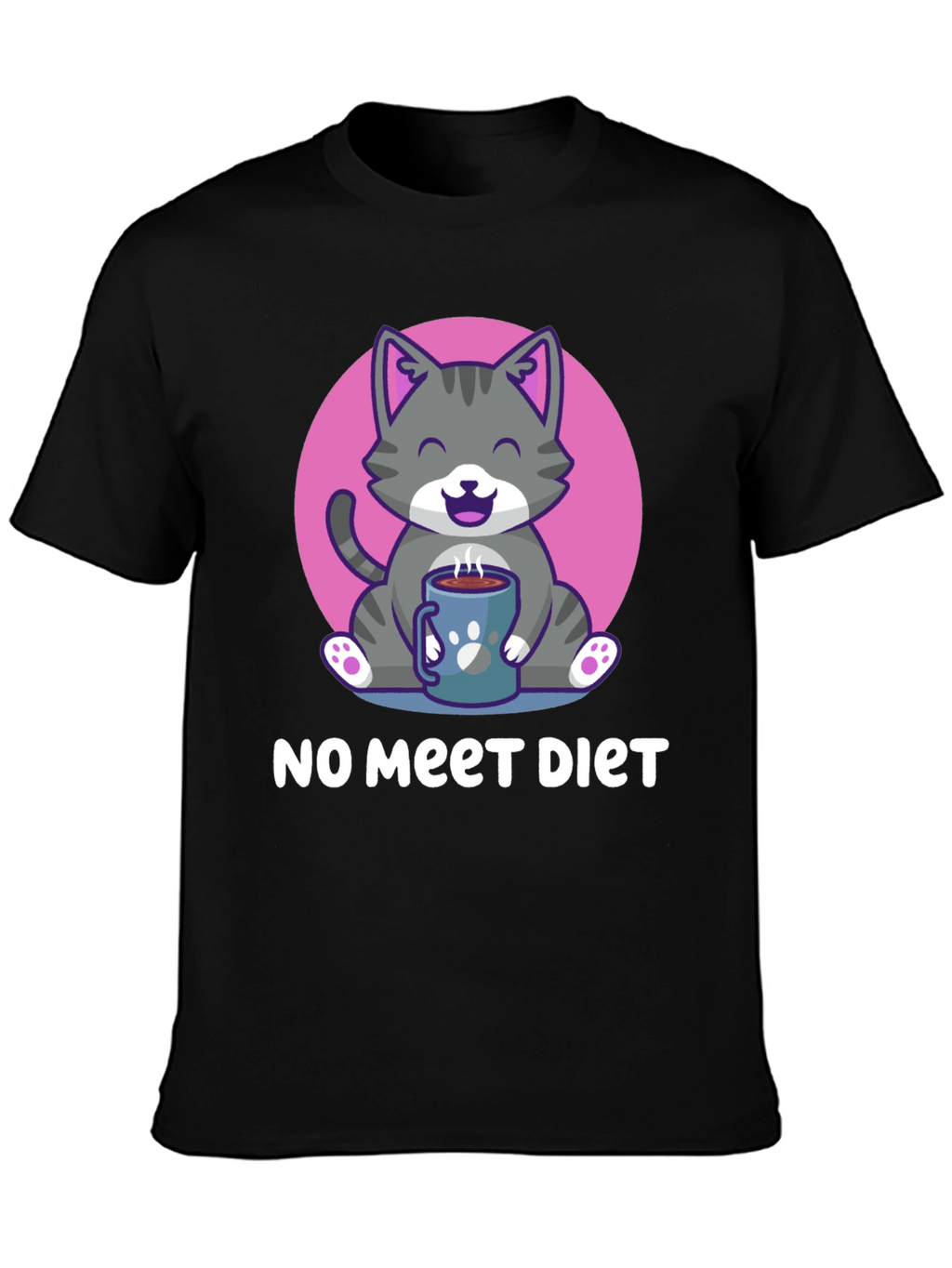 Cute Cat Lover T-Shirt: No Meet Diet