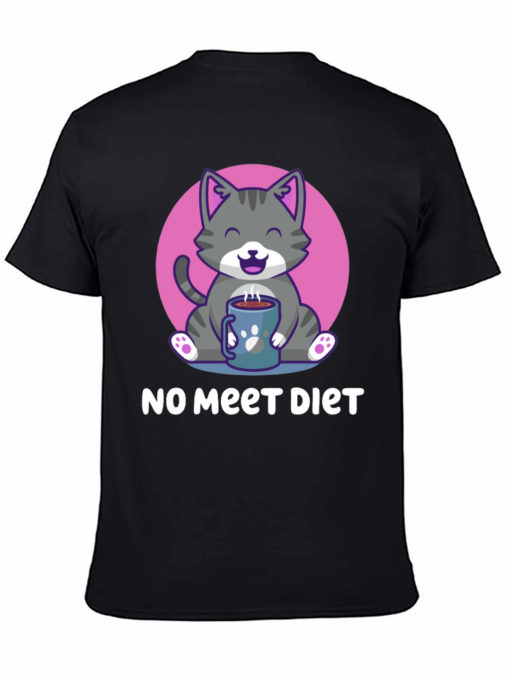 Cute Cat Lover T-Shirt: No Meet Diet