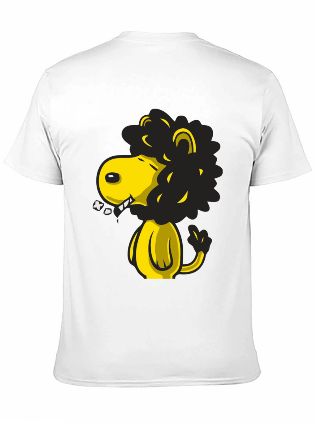 Cartoon Lion Graphic T-Shirt - Black