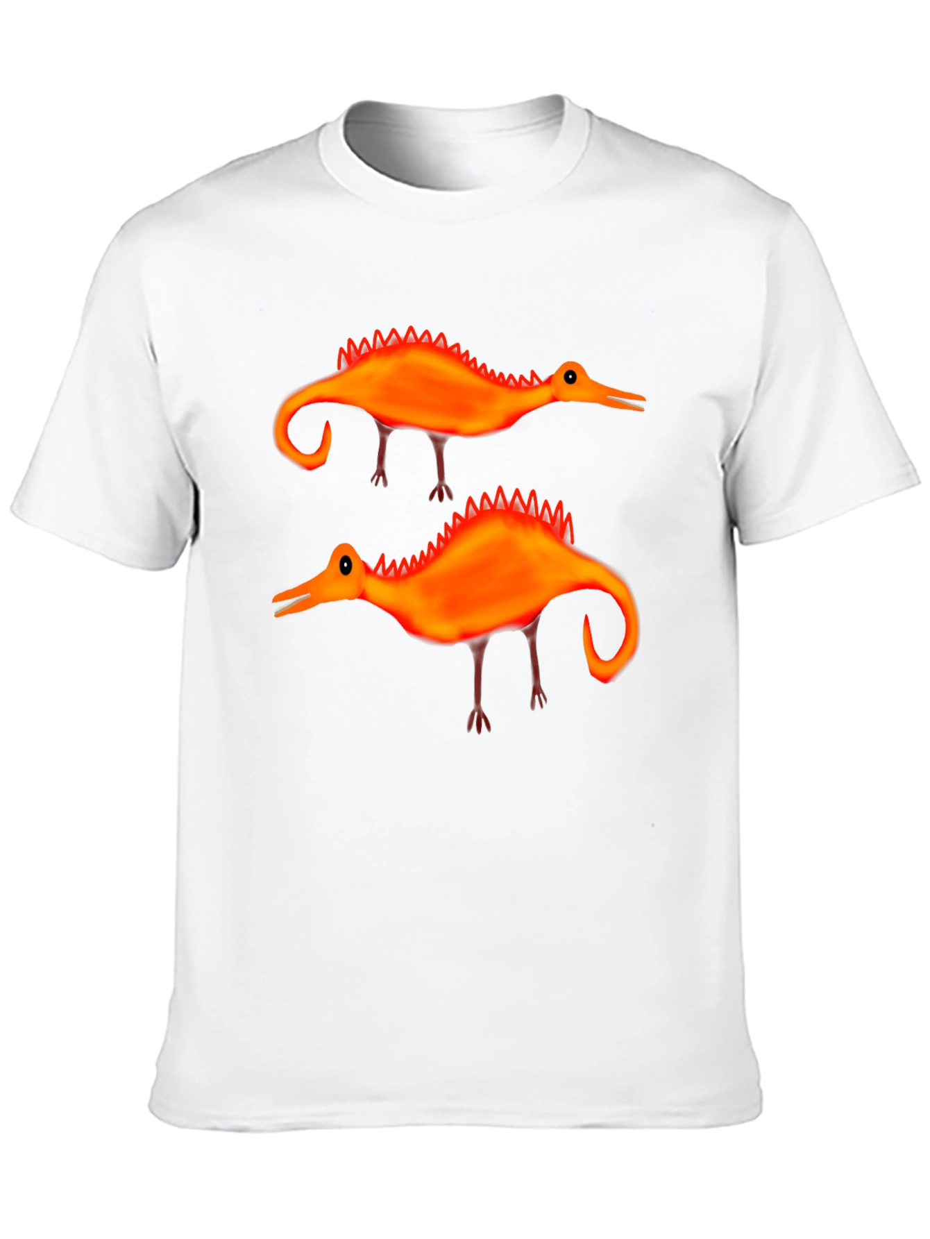 Whimsical Dino T-Shirt: Quirky Orange Design